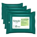 Simple Regeneration Age Resisting Biodegradable Facial Wipes remove make-up and fights premature ageing for sensitive skin 20 wipes,package may vary (Pack of 4)