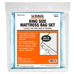 U-Haul King Mattress Bag Set - 1 Mattress Bag (100" x 87" x 14") and 2 Box Spring Bags (94" x 48" x 8") - 2.25 Mil