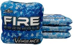 FIRE CORNHOLE | Cornhole Bags | ACL Pro Approved | Weather Resistant | Regulation Size and Weight | Vengeance Series | Set of 4 | Made in The USA (Electric Blue)