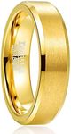 NUNCAD 6mm Gold Tungsten Wedding Ba