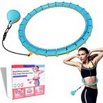 Weighted Smart Hula Ring Hoops, Weighted Hula Hoop With Auto-Spinning With slide switch, Detachable Knots Size Adjustable Smart Hoola Hoop with 360 Auto Rotation Massage