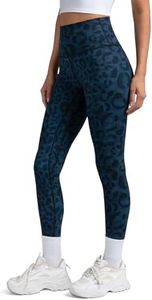 Colorfulkoala Women's High Waisted Tummy Control Workout Leggings Full Length Ultra Soft Yoga Pants 28" (M, Blue Leopard)