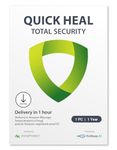 Quick Heal | Total Security | 1 User | 1 Year | AI Based Device Security for Windows PC | Banking and Browsing Protection | Dark Web Monitoring and Parental Control (Email Delivery in 1 Hour- No CD)