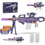 Automatic Toy Gun for Nerf Gun Sniper Rifle, 100+ Style Foam Blaster with Scope, 2 Magazines, 50 Darts, for Kids Age 6-12 Years Gifts for Boys Birthday Christmas Halloween