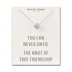 Philip Jones Silver Plated Love Knot Necklace with Quote Card