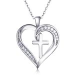 Van Chloe Women 925 Sterling Silver Heat Necklace Cubic Zirconia Diamond Pendant White Gold Plated Jewelry Gift for Women 17.7''+1.77'' by ASHLI JENA