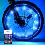 TINANA LED Bike Wheel Lights Ultra Bright Waterproof Bicycle Spoke Lights Cycling Decoration Safety Warning Tire Strip Light for Kids Adults Night Riding -1Pack (Blue)