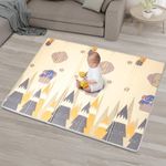 YumYum's Baby Play Mat - 200 x 150cm Double-Sided Reversible Foam Kid's Play Mat - Waterproof, Foldable, and Cushioned for Crawling, Playing & Tummy Time - Safe & Easy to Clean - Elephants and Panda