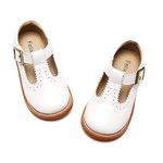 Felix & Flora Toddler Little Girl White Mary Jane Dress Shoes - Ballet Flats for Girl Party School Shoes（White,13 Little Kid