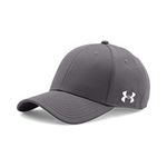 Under Armour Men's Curved Brim Stretch Fit Cap, Graphite (040)/White, X-Large/XX-Large