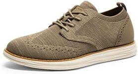 Bruno Marc Men's KnitFlex Craft Mesh Oxfords Sneakers Casual Dress Lace-Up Lightweight Walking Shoes,Size 12,Khaki,SBOX2406M