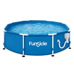 Funsicle Active 8' x 30" Outdoor Round Frame Above Ground Swimming Pool Set with Filter Pump and Type D Filter Cartridge, Blue