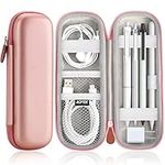 AGPTEK Holder Case for Apple iPad Pro Pencil/Pen Premium PU Leather Case Carrying Bag Sleeve Pouch Cover for Apple Pencil, Samsung Stylus Pen, Surface Pen (with Built-in Pocket and Holder), Pink