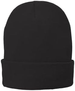 Port & Company® Fleece-Lined Knit Cap. CP90L Black OSFA