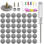 402Pcs Car Roof Headliner Repair Kit, 80pcs Rivets Repair Button，Auto Roof Snap Rivets Retainer for Interior Ceiling Cloth Fixing Repair Buckle with Installation Tool (Grey Grid)