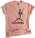 Generic Touchdown Shirt, Unisex Women's Men's Shirt, Funny Baseball T-Shirt, Funny Football Shirt, Ironic Sports Shirt, Heather Sunset, Medium