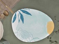 Space of Joy Spiral Charm Design Premium Printed MDF Wooden Dining Table Mat, Heat/Water Resistant Egg-Shaped Placemats Set of 4 Pieces