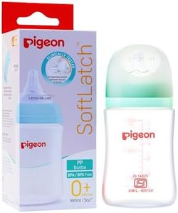 Pigeon Anti-Colic Wide Neck Natura Flo Baby Feeding Bottle 160 ml (Green) | PP Nursing Bottle | Plus Type Silicone Nipple | for Newborns & Infants (WN3)