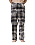 LAPASA Men's Plaid 100% Cotton Flannel Loungewear Pyjama Pants Nightwear Trousers M39 (Navy + White, XXL)