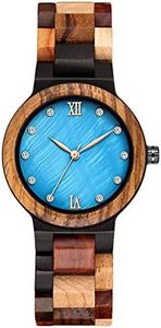 RORIOS Orologio Legno Donna Analogico Al quarzo con Cinturino in Legno Minimalista Naturale Orologio da Polso Moda Orologio di Legno