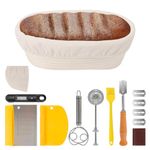 Jeasor Bread Basket, Banneton Bread Proofing Basket Set, 10 Inch Oval Sourdough Bread Baking, Complete Baking Kit for Artisan Bread Making, Bread Making Tools (10 Inch, Oval)