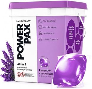 PowerPax Power Pellets Laundry Detergent Capsules, Lavender, 425 Count – Stain Remover, Odor Eliminator, Color Protection and Fabric Softener for Everyday Laundry Cleaning