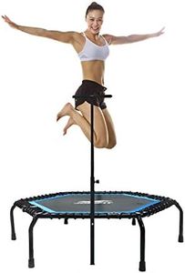 40"/50" Foldable Mini Trampoline,Fitness Rebounder with Adjustable Foam Handle,Exercise Trampoline for Adults Indoor/Outdoor Workout Max Load 330lbs