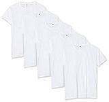 Fruit of the Loom Men's Iconic, Lightweight Ringspun Tee, 5 Pack T-Shirt, White (White 30), Large (Size:L) (Pack of 5)