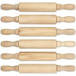 Sensationally OT Mini Wooden Rolling Pin (Pack of 6) Non-Stick Wooden Roller 8 Inches Long for Precise Baking, Clay and Pastry Crafting-Ideal for Kids' Kitchen Play and DIY Projects, Play Doh