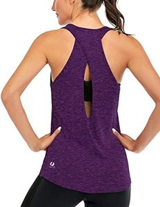 ICTIVE Womens Cross Backless Workout Tops for Women Racerback Tank Tops Open Back Running Tank Tops Muscle Tank Yoga Shirts Workout Tank Tops for Women Yoga Tops Active Tanks Dark Purple S