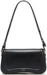 JOLLQUE Crescent Shoulder Bag for Women,Small Leather Strap Dumpling Handbag Purse,Unique Trendy Designer Hobo Crossbody Bags(Black)