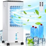 Portable Air Conditioner, 3-IN-1 Evaporative Air Cooler with Remote, Fast Cooling Windowless Air Conditioner Portable, Timer Auto-off, Oscillation, 3-Speed Portable AC for Room Kitchen Bedroom Office