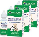 Alkazone Alkaline Multi Mineral Drops for Cats and Dogs | Mineral Rich Alkaline Drops | Tasteless & Flavorless | 1 Pack Yields 10 Gallons | Serving Size 3 Drops | 120 Serving (3 Pack)