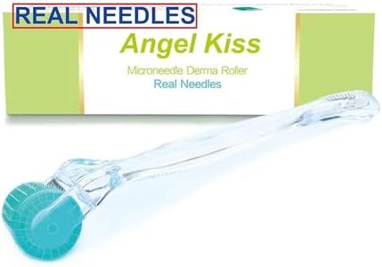 Angel Kiss Derma Roller REAL NEEDLE - 0.3mm Microneedling Roller for Face Body, 192 Individual Stainless Steel Needles, Best Self Care Skin Roller for Men and Women