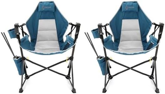 2-Pack Arrowhead Outdoor Folding Hammock Camp Chair with Detachable Footrest, Stabilized Feet, Padded Headrest and Seat, Large Cup Holders, 300 LBS Weight Capacity, for Camping, Beach, Tailgating
