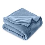 Bare Home Microplush Velvet Fleece Blanket - Twin/Twin Extra Long - Ultra-Soft - Luxurious Fuzzy Fleece Fur - Cozy Lightweight - Easy Care - All Season Premium Bed Blanket (Twin/Twin XL, Coronet Blue)