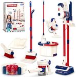 Kids Cleaning Toy Set, SMILESSKIDDO 12 PCS Kids Vacuum That Really Works, Broom and Mop Pretend Cleaning Set for Toddlers, Montessori Play Toy Gift for Boys and Girls Ages 3+