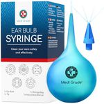 Medi Grade Ear Bulb Syringe Ear Wax Removal Kit with Quad-stream Tip, 2.03 fl oz - Translucent Rubber Bulb Ear Cleaner Earwax Removal Kit for Safe Ear Irrigation - Ear Syringe Ear Cleaning Kit Tool