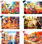 6 Pack 36 Large Piece Puzzle for Adults Puzzles Dementia Alzheimer's Products and Activities for The Elderly Adults Puzzles Alzheimer's Easy Puzzles Gift Memory Games for Patients in Nursing Home