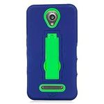 EagleCell - For ZTE Obsidian Z820 - Hybrid Armor Protective Case with Stand - Green/Blue