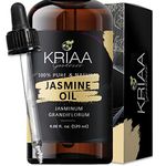 KRIAA Goodness Jasmine Essential Oil 120ml Pack - Natural Pure Cold Pressed for Aromatherapy Huile Essentielle - for Diffuser Bath Spray, Refills Massage Candle Soap Perfume Diffuser Room Freshener Nature's Blooming Scent