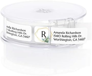 Greenery Frame Wreath Monogram Rolled Address Labels / 500 Personalized Return Address Labels/Designer Address Stickers in Elegant Plastic Dispenser