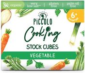 Piccolo - Stage 1 - Organic Baby Food - 36 x Cooking Vegetable Stock Cubes - 100% Organic - Very Low Salt - Dairy Free - Gluten Free - Palm Oil Free - 6 Months+