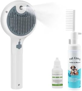 ATESON Cat Steam Brush for Shedding & Grooming, Self Cleaning Pet Grooming Brush with Spray Mist, Waterless Bath Massage Comb Removes Loose Hair & Dirt for Cats and Dogs, Long & Short Hair