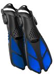 COZIA DESIGN Adjustable Swim Fins – Diving Fins, Travel Size Scuba Snorkel Fins for Snorkel Set Adult, Neoprene Water Socks Included with The Swimming Fins for Adults (Blue - L/XL)