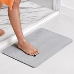 Momo Lifestyle Stone Bath Mat Drytomita Technology Diatomaceous Earth Bath Mat, Non-Slip Super Absorbent Quick Drying Shower Mat Bathroom Accessory for Home Spa (23.6 X 15.4 Inches) Linen Grey