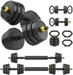 FEIERDUN 4-in-1 Adjustable Dumbbells,60lbs Free Weight Set for Home Gym – Use as Barbell, Kettlebells, Push-Up Stand – Ideal for Men/Women Fitness Exercises