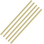 5PCS 2mm Brass Rod, Metal Solid Round Brass Rod Pin Lathe Bar Stock for RC Model Airplane Helicopter DIY Craft - 300mm Length