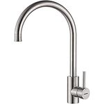 GRIFEMA kitchen faucet mixer tap 360° rotation-faucet kitchen stainless steel, sink faucet with high spout (271mm), faucet kitchen sink G3/8'' connections, faucet with water column mode, brushed