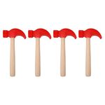 Toyvian 4Pcs Mini Wooden Hammers Kids Red Mallets Gavel Toy Natural Wood Hammer Breakable Heart Hammer Small Wooden Mallet Small Hammers for Chocolate Breakable Mold